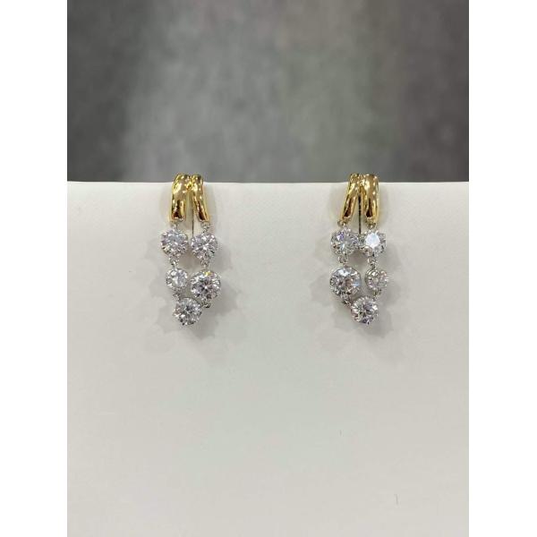 2.08ct Forma redonda de laboratorio Diamante CVD Conjunto en 18K Blanco y Rosado Oro Anillos de Estrella