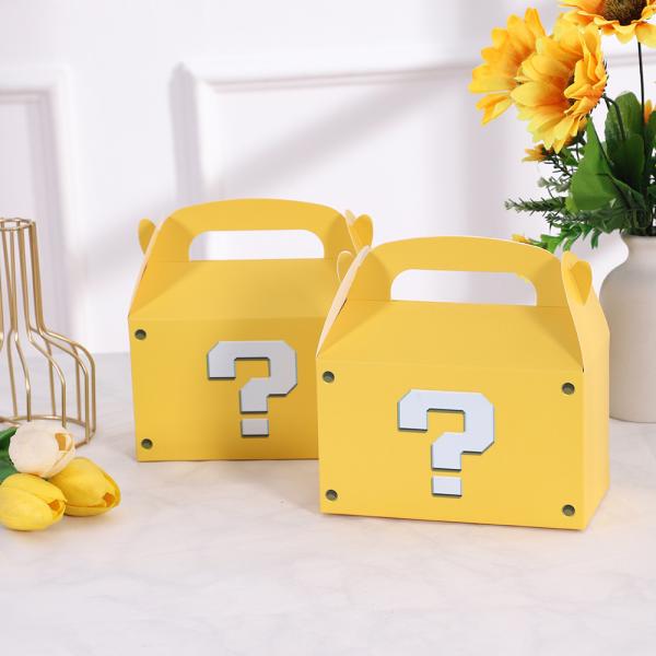 Custom Yellow Question Mark Folding Paper Gift Box
