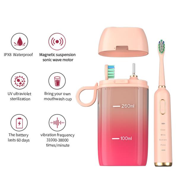 Intelligent Electric Portable Toothbrush Battery Rechargeable IPX7