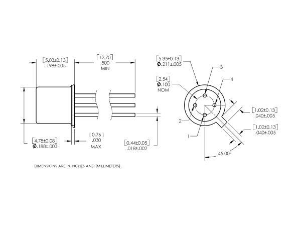 880 nanometer wavelength optoisolator OPTEK 3N243 with NPN silicon phototransistor and infrared emitting diode
