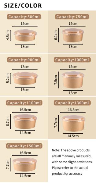 Noodle Durable Disposable Paper Food Containers Biodegradable Packaging
