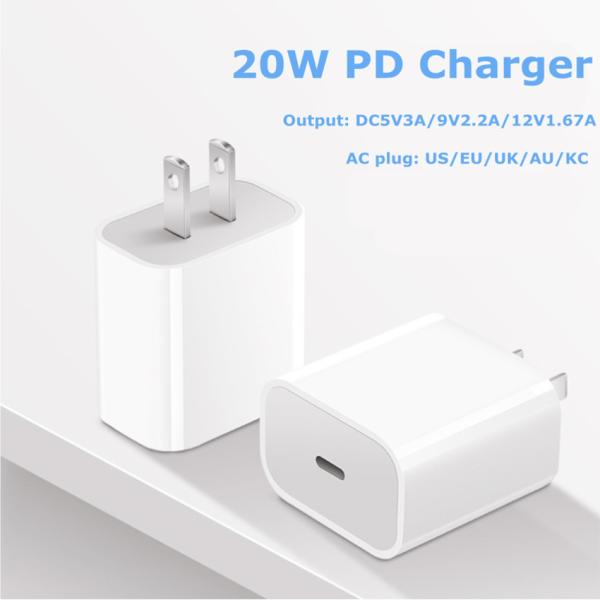 QC Dual Port 20W USB C Charger For Video Game Players Fast Charging