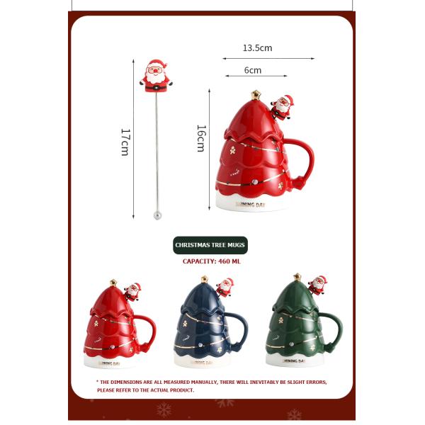 Christmas tree creative water sublimation cup ceramic mug coffee high-value couple sublimation cup