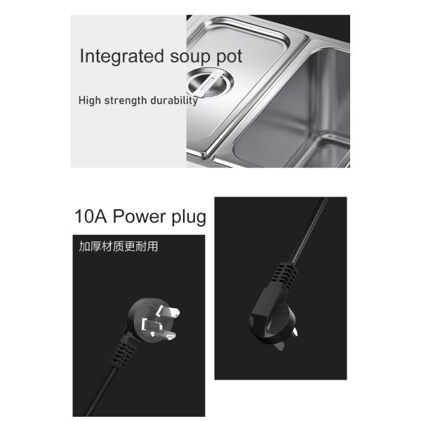 Буфет из нержавеющей стали Обогрев Bain Marie для ресторанов Сервирование Растительное питание