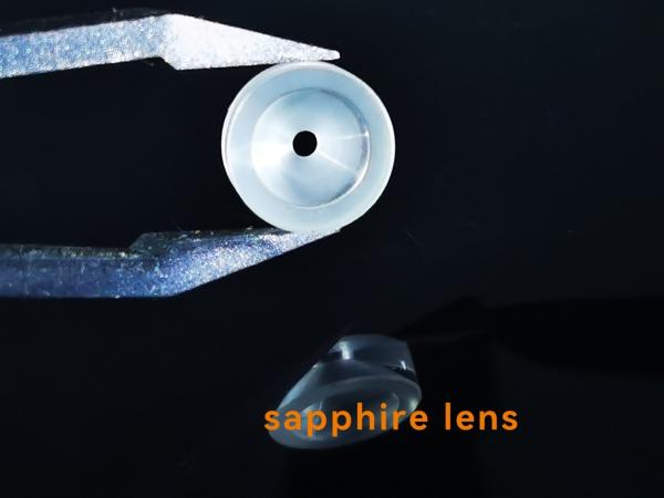Fan Shaped Polished / Unpolished Sapphire Lens Glasses Al2O3 Single Crystal