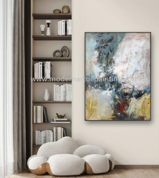 Interior Cold Abstraction Paintings 36 X 48 Inches Large Abstract Canvas Wall Art Painting
