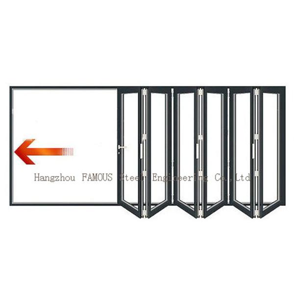 Anodized Aluminum Fire Attenuation Glass Entry Doors Swing Open