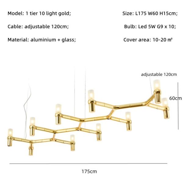 Crown Major Pendant lamp Nordic Tube chrome chandelier Crown Plana Mega Pendant(WH-AP-637)