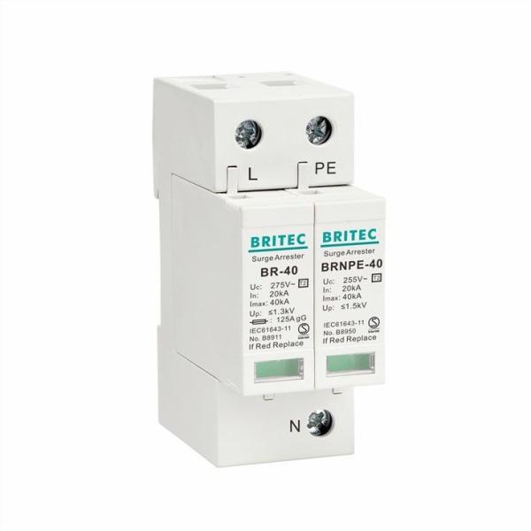 BR-40 2P 40kA Type 2 Single Phase TVSS Spd Surge Protective Device Lightning Arrestor
