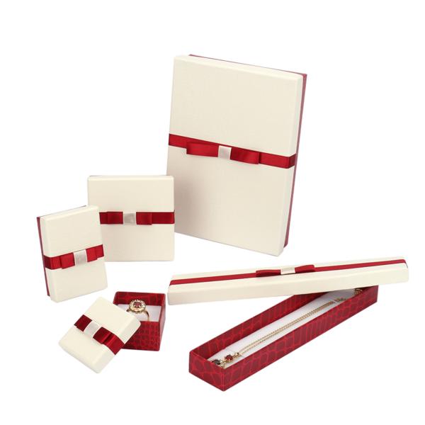 Luxury Packing Fancy Jewelry Box With Bowknot Customized PU Leather
