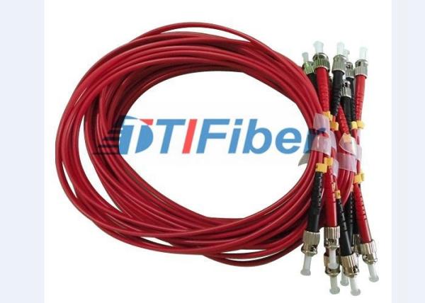 ST / PC - ST / PC Multinode 50 / 125 Fiber Optic Jumper  Cable LSZH Orange Jacket