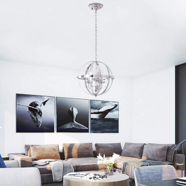 Spherical chandelier Chain Light Indoor Creative Metal Round Hanging Lamp Retro vintage chandelier(WH-VP-62)