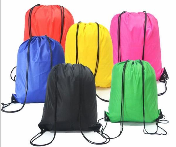 Fashionable 210D Polyester Drawstring Bag Durable For Sports / Gym