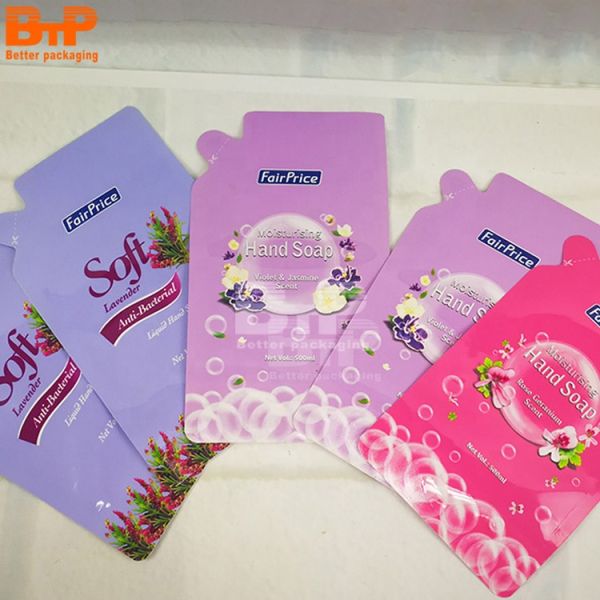 Digital Printing LOW MOQ and Gravure  in House for  Liquid  Laundry Detergent Refill Plastic Bag Shape Pouch Packaging