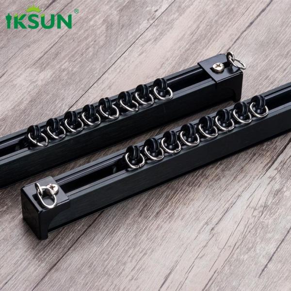 Matte Black Aluminium Curtain Track For Home Decoration 6.7m Length