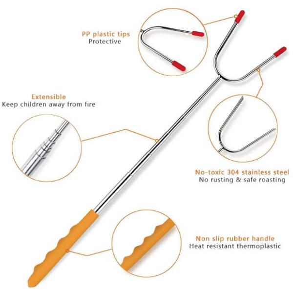 располагаясь лагерем ручки жарить в духовке лагерного костера посуды нержавеющей стали 45inch удлиняя