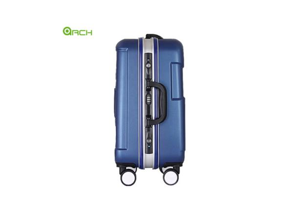 Embossed ABS PC Travel Luggage Bag With Aluminium Frame