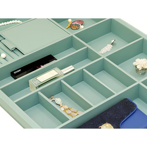 Durable Jewelry Organizer Tray Handcrafted MDF PVC Leather Material 831x412x54mm