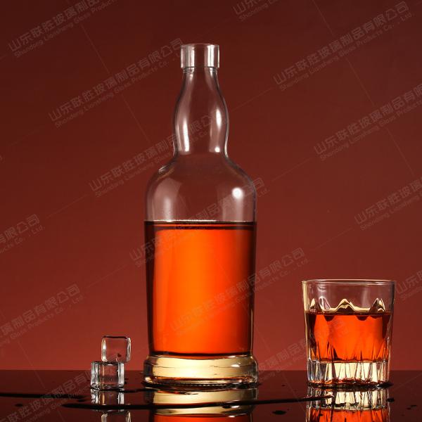 Hot Stamping 500ml 750ml Unique Design Glass Bottle for Vodka Whiskey Gin Liquor
