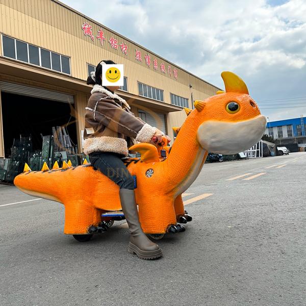 Shopping Mall Electric Dinosaur Scooter Ride for Kids High Density Sponge Coin Operated Control Mode