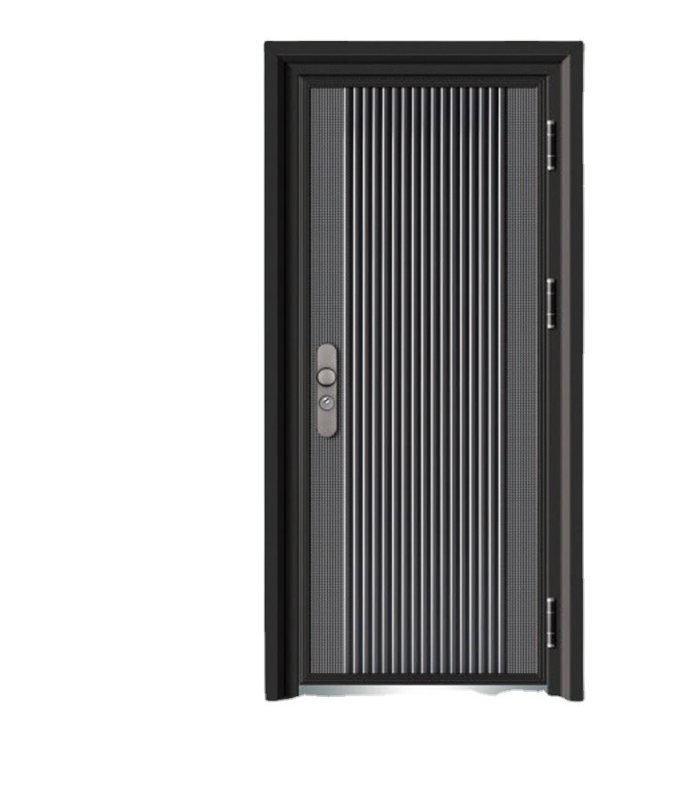Lead the Industry  for Villa Wood Grain Entrance Interior Gate  Steel Double Swing Door