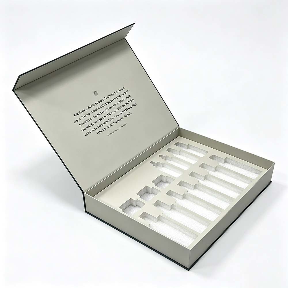 Magnetic Closure Flip Luxury Perfume Box Customized with Printed EVA Insert