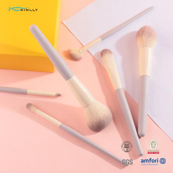 6PCS Cosmetic Travel Synthetic Hair Makeup Brush Set With Orange Ferrule