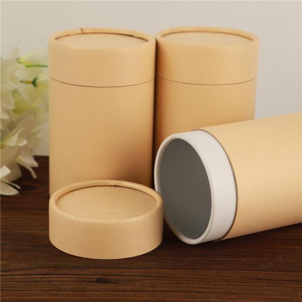 Silkscreen Printing Paper Tube Container For Coffee Tea Kraft Cylinder Packaging
