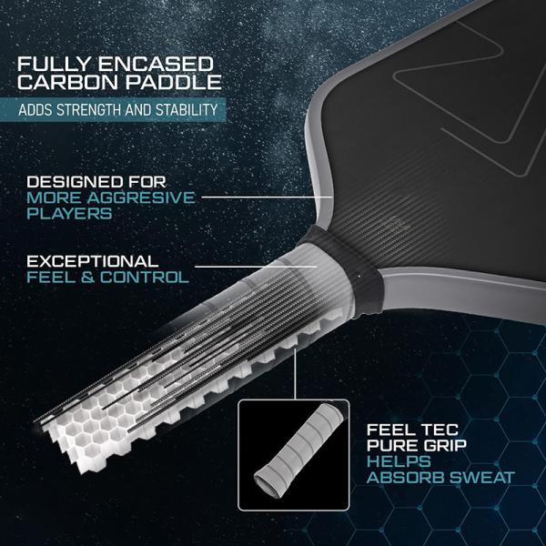 JOOLA Gen3 Graphite Black Pickle Ball Racket16.5''*7.5'' Carbon Fiber Pickleball Paddle