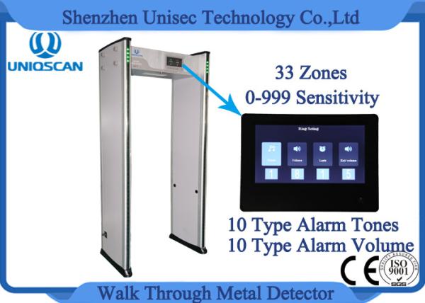 33 Zones 0-999 Sensitivity Walk Through Metal Detector Body Scanner With 10 Type Alarm Tones