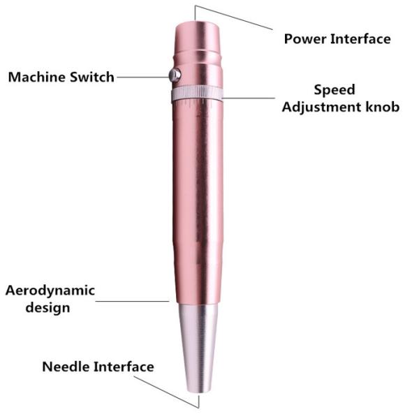 Pink Permanent Tattoo Machine Variable Power Digital Eyebrow Tattoo Machine