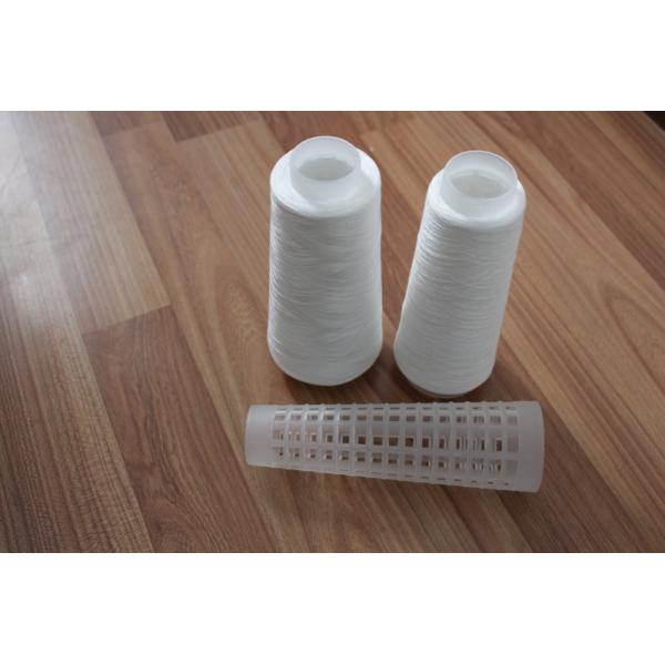 100% Polyester Dyed Yarn Ring Spun / TFO Yarn Plastic Core Knotless