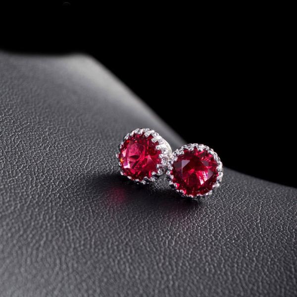 Women Fashion CZ Bling Iced Cubic Zirconia Silver Jewelry Gold Plated CZ Round shape Stud Earrings jewelry set