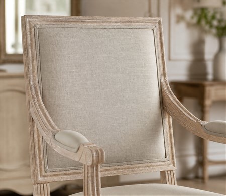 Vintage French Dining Chair with Square Upholstered Back CYC-038