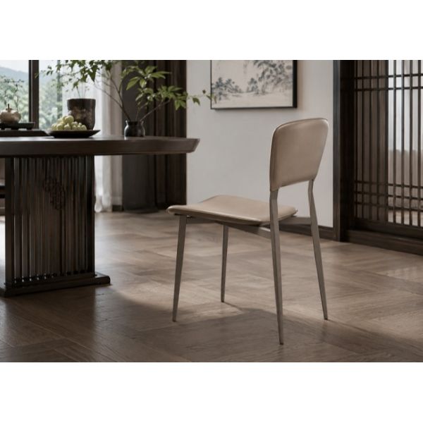 Firm Microfiber PU Leather Restaurant Dining Chair With Metal Frame For Hotel