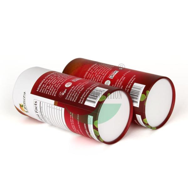 Latas de empacotamento do chá do tubo redondo vermelho do papel da caixa de Pantone personalizadas