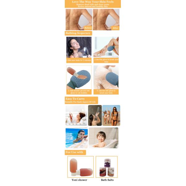 Deep Cleaning Custom Logo Exfoliating Gloves for Dead Leather Gloves and Body Scrubbing