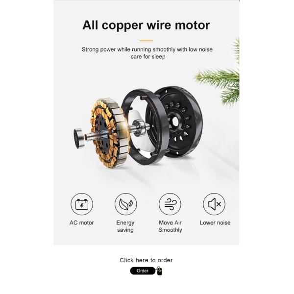 Vento forte 52 polegadas Moderno de cobre Motor 4 preto LED SS lâmina Ventilador de teto com luz