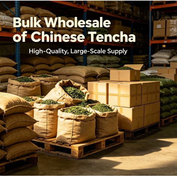 Organic Chinese Tencha Green Tea Leaves Deep Steamed Raw Material for Global Cafe Matcha Blending Operations