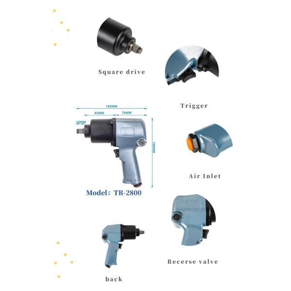 Twin Hammer Air Impact Wrench Gun 78000rpm регулируемый вперед и назад