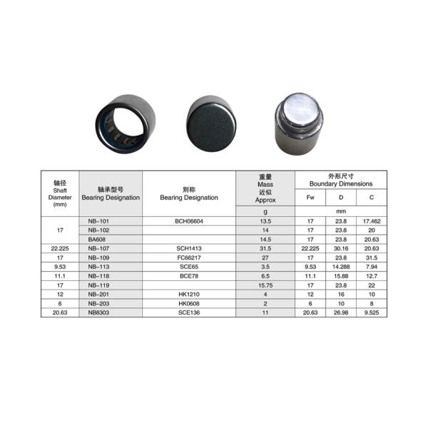 NB8303 Drawn Cup Needle Roller Bearings with High Speed Low Noise