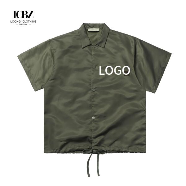 Мужская летняя тенденция уличная одежда короткорукавная атласная рубашка с дыхательной и свободной формой