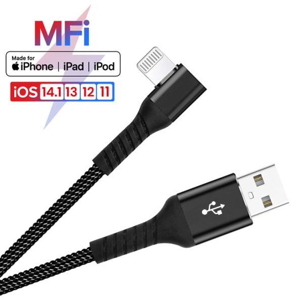 90 Degree USB Lightning Charging Cable Sync Data PD 18W Charging