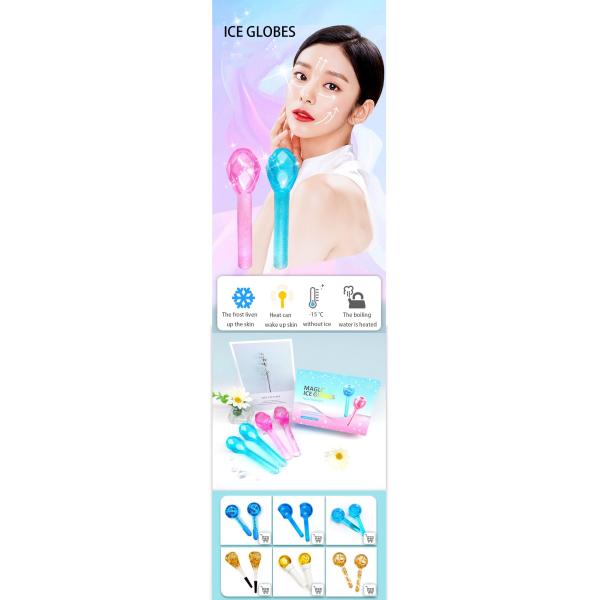 Cold Face Globes Ice Balls Facial Massager for Puffy Eyes and Dark Circles Diamond Shape Logo Customized Logo Availabled