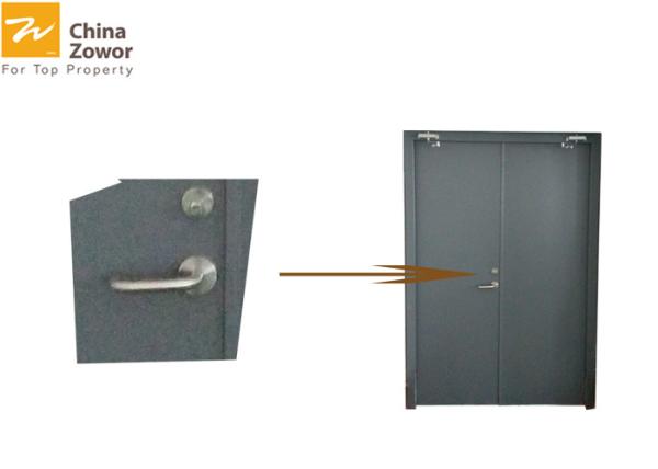 A decoração alta galvanizou portas dobro comerciais revestidas da proteção contra incêndios do PVC/o pó de aço 76 x 82