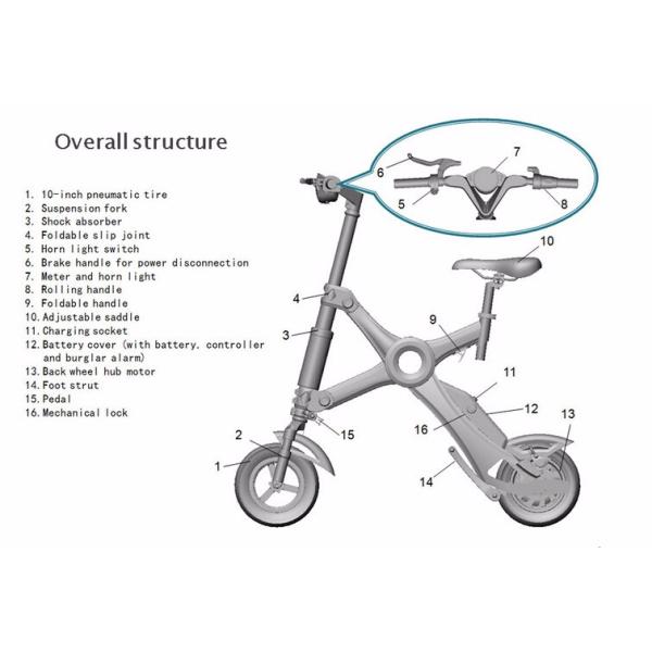 Adult Foldable Electric Scooter , folding electric bike with Pedal and Seat