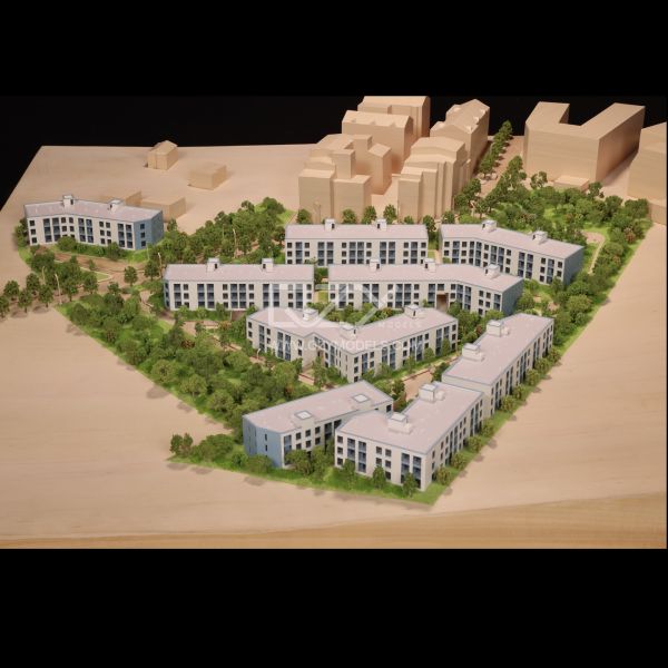 Tirana 1:500 Scale Model with Maple Wood Base ABS Material and Acrylic Display Cover Miniature Architectural Model