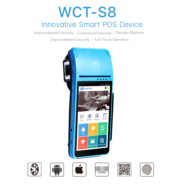 Андроид 7,0 WCT-T90 банкомата MTK MT8735 EMV Handheld мобильный