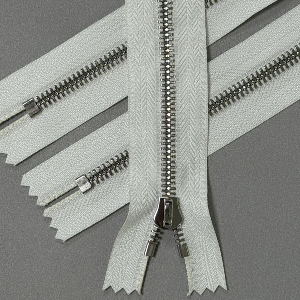 Bright Nickel Rugged Metal Zip #5 Durable Double Pointed Teeth Zipper