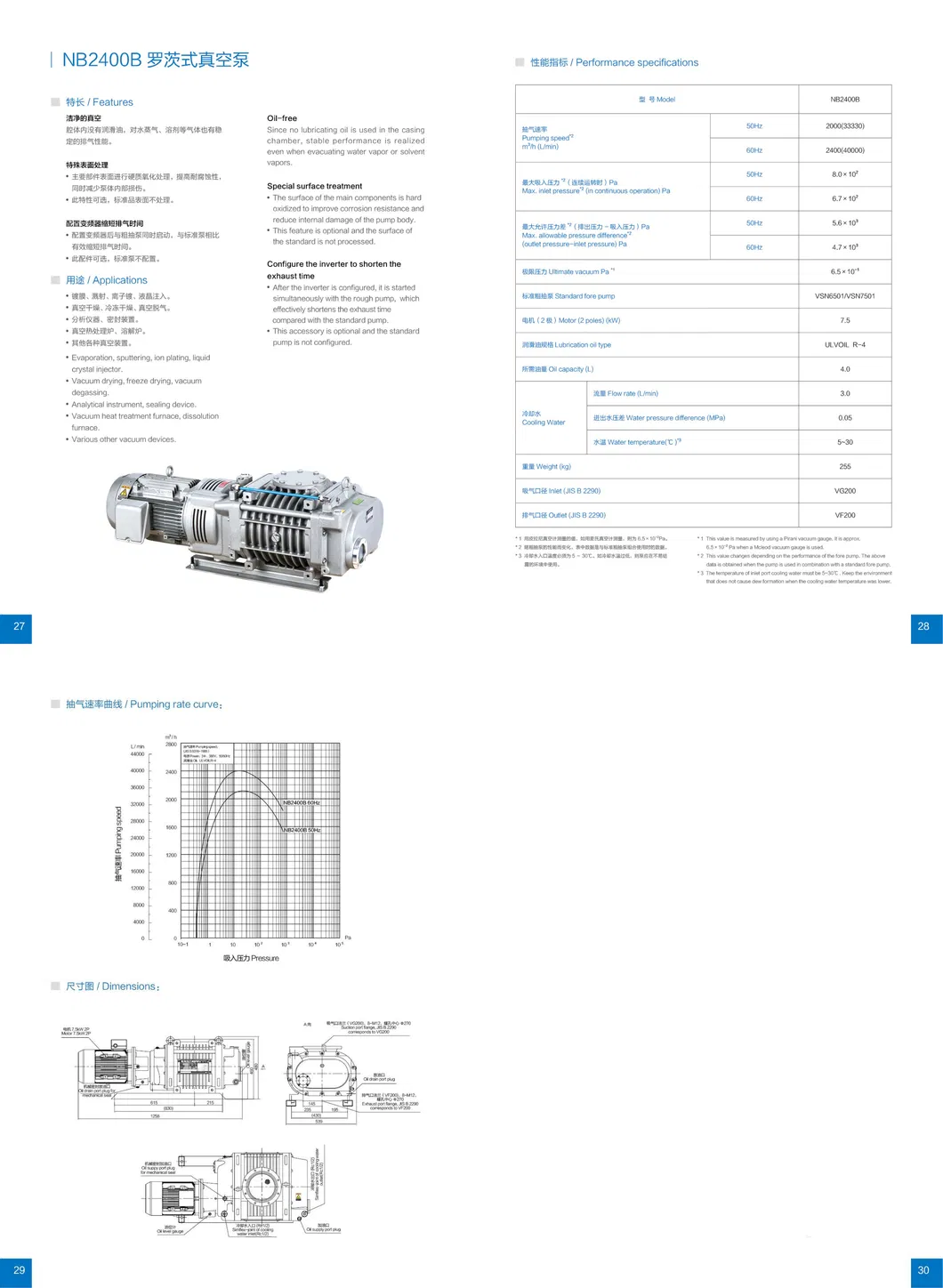 Ulvac Nb2400b Roots Vacuum Pump